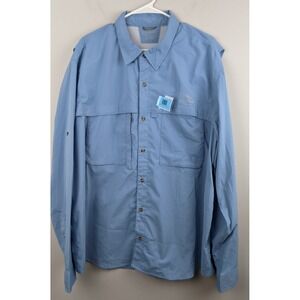 L.L. Bean Men's XXL Blue Nylon‑Blend Vented Fishing Shirt – Outdoor Utility‎